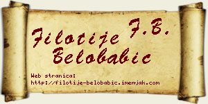 Filotije Belobabić vizit kartica